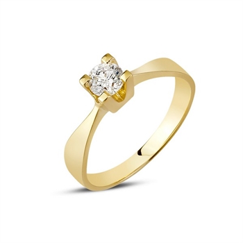 Diamantring i 14 kt. guld med 0,30ct brillant